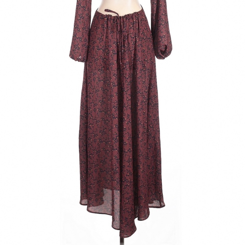 RESA Noelle Maxi Dress In Gemma Small Cut Out Front Tie Leopard Animal Print - Picture 7 of 10